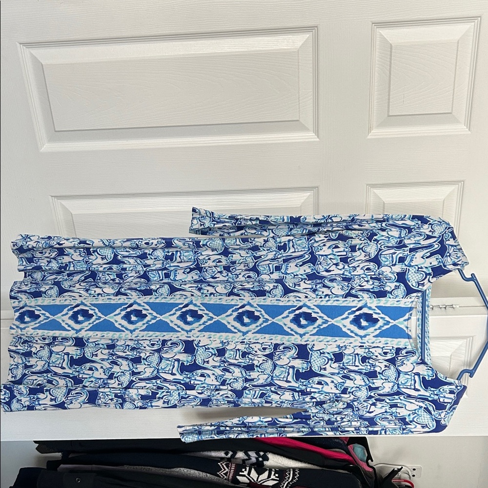 Lilly Pulitzer Blue and White Patterned Dress